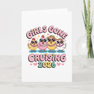 Tarjeta Vacaciones en crucero Chicas gallinas se van de cr