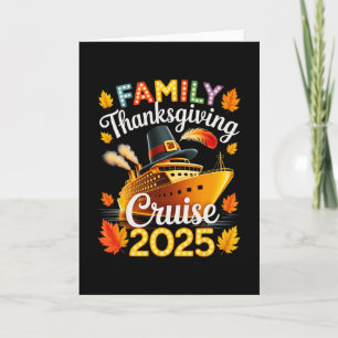 Tarjeta Vacaciones en crucero de Acción de Gracias familia