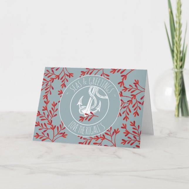 Tarjeta Vacaciones en el mar y los saludos (Anverso)