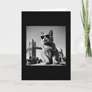 Tarjeta Vacaciones en Gran Bretaña y sightseeing de gatos
