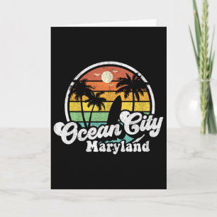 Tarjeta Vacaciones en la playa de Ocean City Maryland Surf
