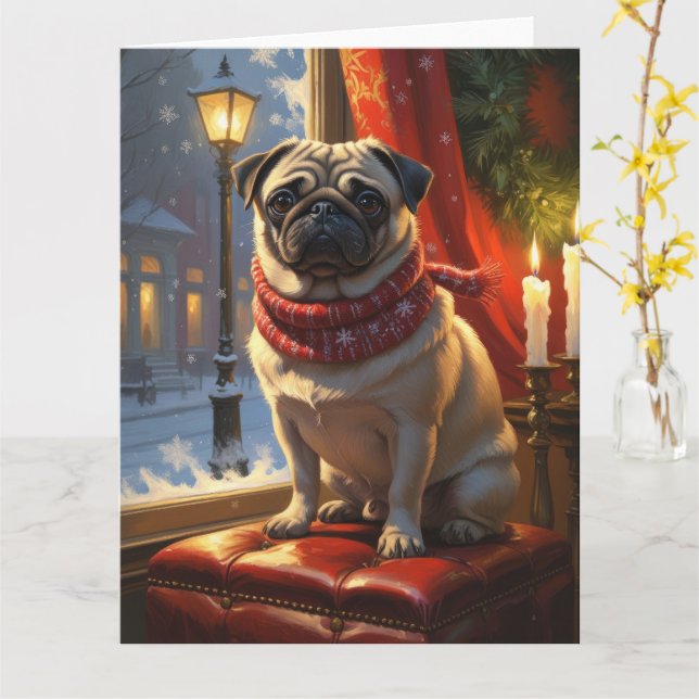 Tarjeta Vacaciones en la que se enciende el Navidad (flor amarilla)