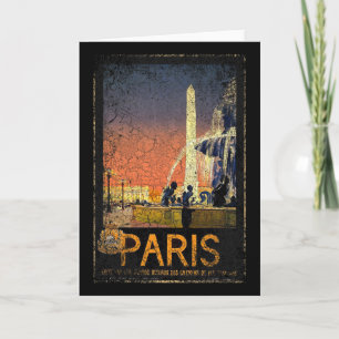 Tarjeta Vacaciones en París Francia Vintage Retro Viaje