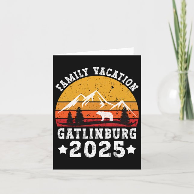 Tarjeta Vacaciones Familiares 2025 Gatlinburg Tennessee Sm (Anverso)