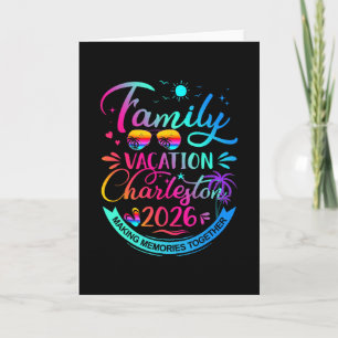 Tarjeta Vacaciones Familiares Charleston 2026 Regalo de Pa