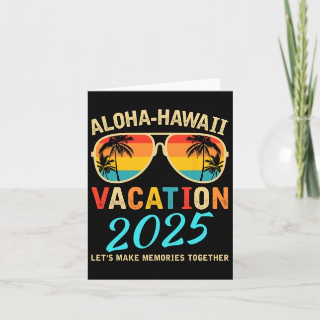 Tarjeta Vacaciones Familiares en Hawaii 2025 Creando Recue (Anverso)