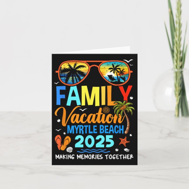 Tarjeta Vacaciones familiares en Myrtle Beach 2025 (Anverso)