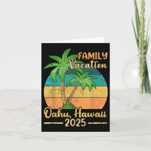 Tarjeta Vacaciones familiares Oahu Hawaii Beach 2025