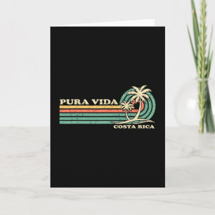 Tarjeta Vacaciones Familiares Retro Vintage Costa Rica Pur