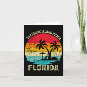 Tarjeta Vacaciones familiares Vintage Retro Florida Treasu