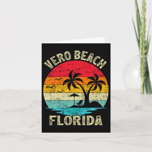 Tarjeta Vacaciones Familiares Vintage Retro Florida Vero B