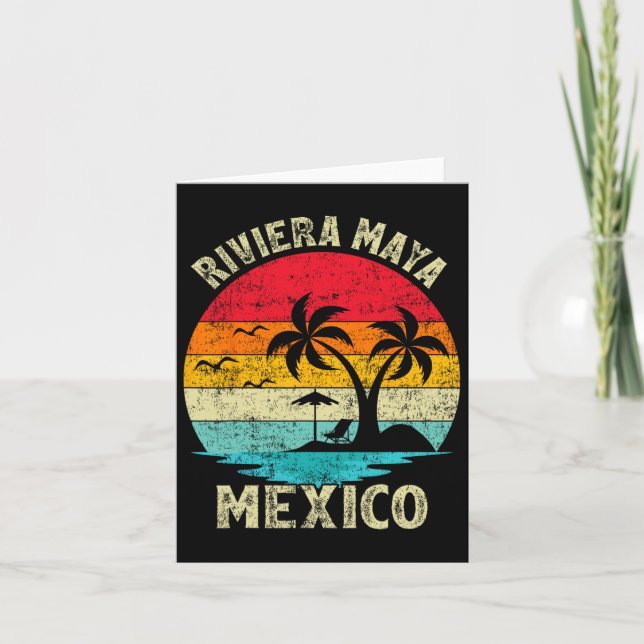 Tarjeta Vacaciones Familiares Vintage Retro México Riviera (Anverso)