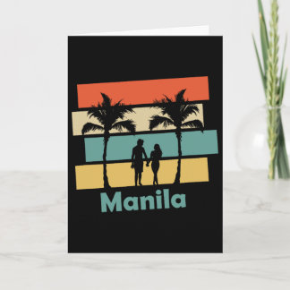 Tarjeta Vacaciones Retro Vintage Manila Filipinas