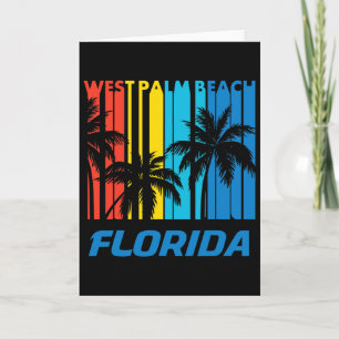 Tarjeta Vacaciones Retro West Palm Beach Florida Palmeras