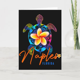 Tarjeta Vacaciones Tropicales Tie Dye Tortuga Marina Naple