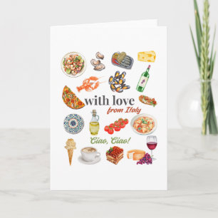 Tarjeta Vacaciones Turísticas Italia Comida Italiana Maris