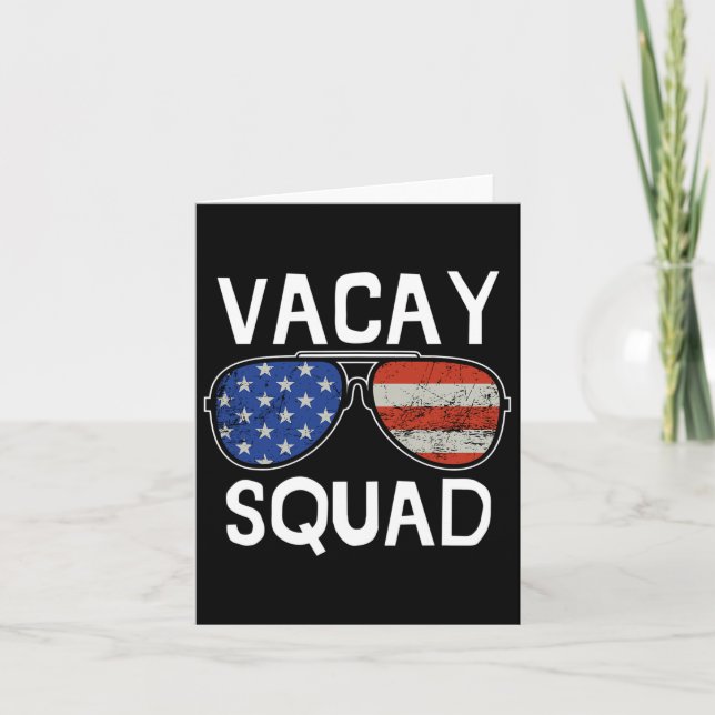 Tarjeta Vacaciones Vacay Squad Summer Vacation Familia Ami (Anverso)