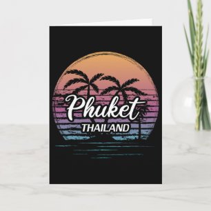Tarjeta Vacaciones vintage en Tailandia Viaje Asia Playa t