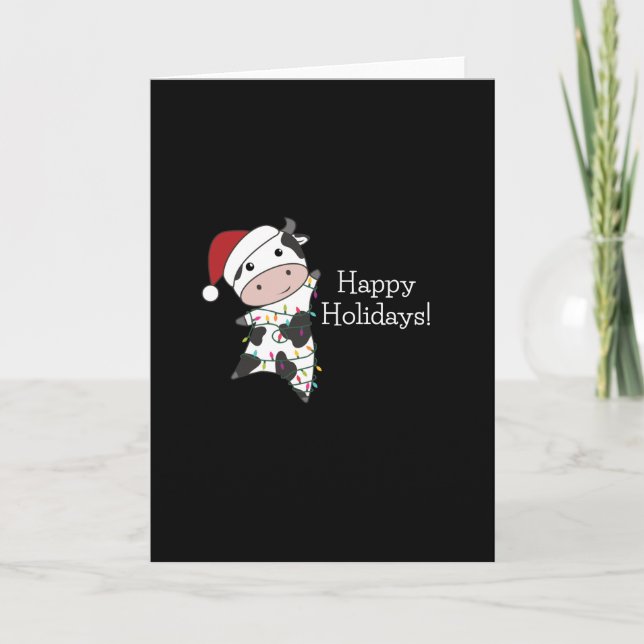 Tarjeta Vacas animadas de invierno animadas para Navidades (Anverso)