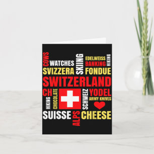 Tarjeta vacas de los Alpes suizos queso fondue esquí suizo