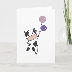 Tarjeta Vacas de ternera vuelan globos para matar animales