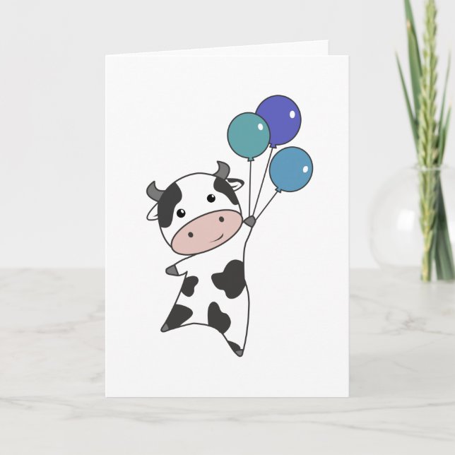 Tarjeta Vacas de ternera vuelan globos para matar animales (Anverso)