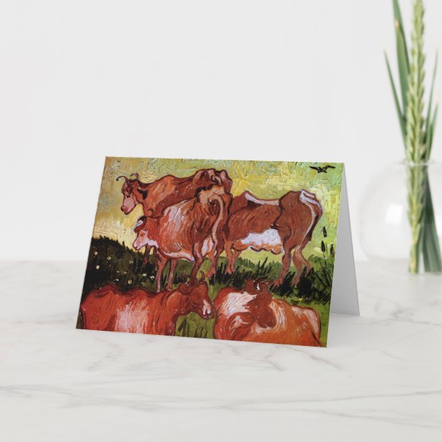 Tarjeta Vacas (después de Jordania) de Vincent van Gogh (Anverso)