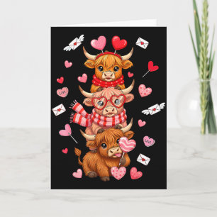 Tarjeta Vacas Highland occidentales lindas de San Valentín