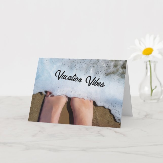 Tarjeta Vacation Vibes Trip Wishes Beach Vacation (Planta pequeña)