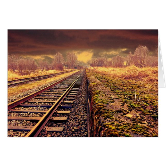 Tarjeta vacía en blanco de pistas de tren (Anverso (Horizontal))