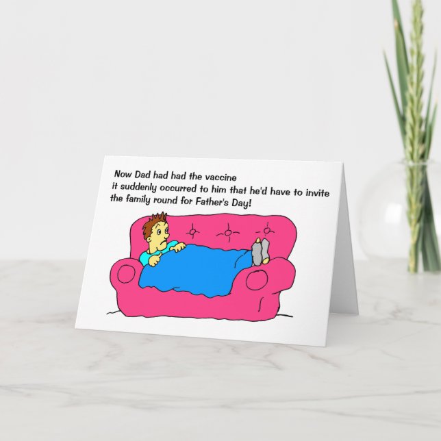 Tarjeta Vacuna del Hombre Divertido Dibujo Animado Feliz D (Anverso)