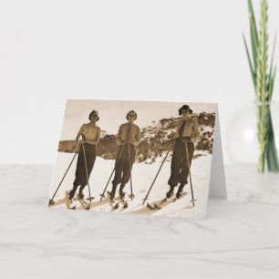 Tarjeta Vagos de esquí 1942 del esquí ' de las mujeres