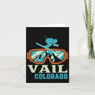 Tarjeta Vail Colorado Mountain Vintage Retro Esquí Y Sn