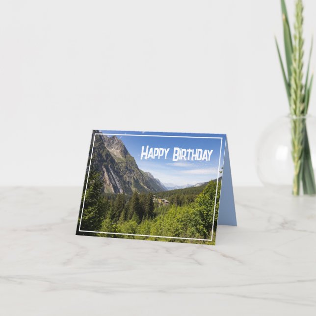 Tarjeta Val Ferret, Valais, Suiza Cumpleaños (Anverso)