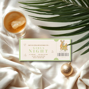 Tarjeta Vale de Noche de Chicas Navideñas Tropicales