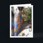 Tarjeta Valencian Street Art Portrait, España<br><div class="desc">Valencian Street Art Portrait,  España Greeting Card. You can easily customize this product for free if you would like to add wording or change the color of the background.</div>