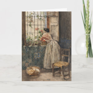 Tarjeta Valenciana a la reja   Joaquín Sorolla