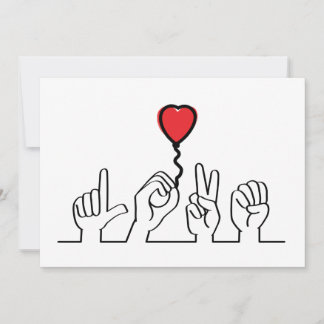 Tarjeta Valentijnsdag. Doof, gebarentaal love - liefde.