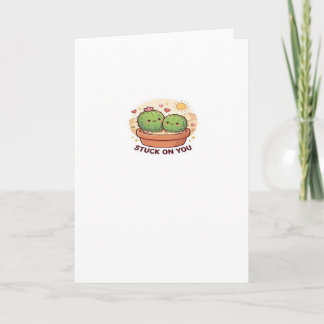 Tarjeta Valentín Atascado En Ti Cute Cactus Pareja Amor Pl