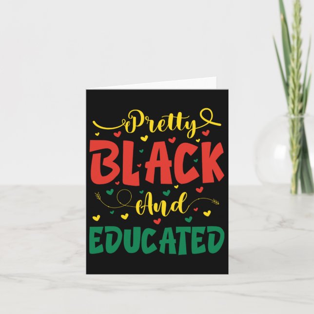 Tarjeta Valentín Bonito Negro Y Educado Juneteenth Para (Anverso)