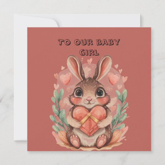 Tarjeta Valentín de la hija bebé (Anverso)