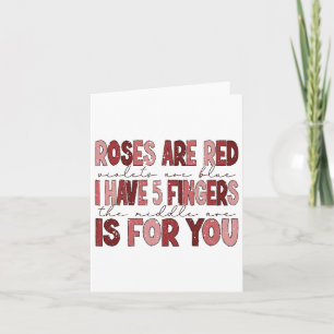 Tarjeta Valentín Divertido Tengo 5 Dedos El Del Medio Es