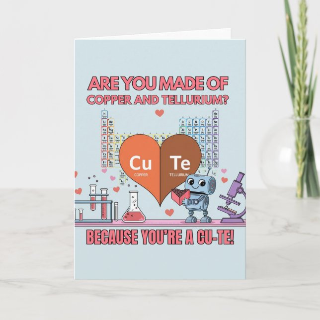 Tarjeta Valentín friki de la ciencia científico estudiante (Anverso)