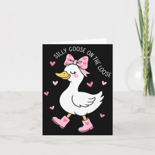 Tarjeta Valentín Ganso Tonto Suelto Coqueta Lazo Gi