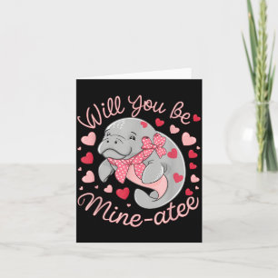 Tarjeta Valentín Manatí Animalito Adorable Corazones ¿Quie