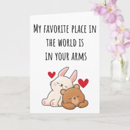 Tarjeta Valentín Mi lugar favorito en el mundo doblado