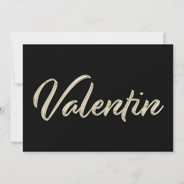 Tarjeta Valentin Name white gold Handwriter Karte (Anverso)