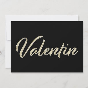 Tarjeta Valentin Name white gold Handwriter Karte