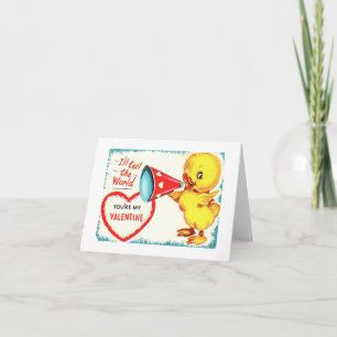 Tarjeta Valentín patito vintage