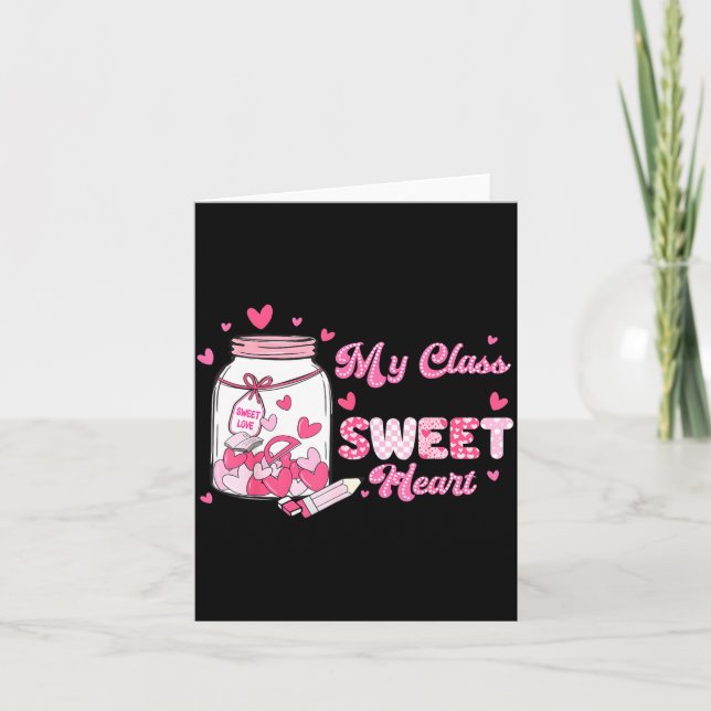 Tarjeta Valentín Profesor Mono Mi Clase Está Llena De Quer (Anverso)